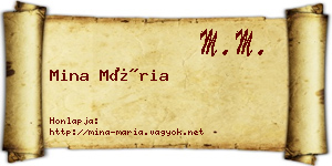 Mina Mária névjegykártya